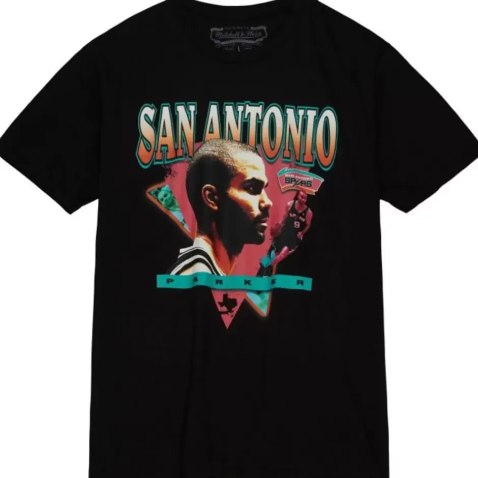 Men Mitchell & Ness T-Shirts & Tops-Love For The City Tee San Antonio Spurs Tony Parker