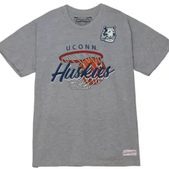 Men Mitchell & Ness T-Shirts & Tops-Madness Hoops Tee University Of Connecticut