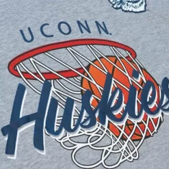 Men Mitchell & Ness T-Shirts & Tops-Madness Hoops Tee University Of Connecticut