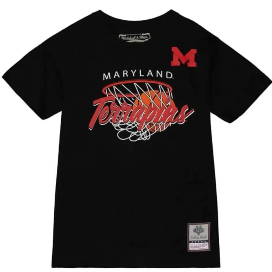 Men Mitchell & Ness T-Shirts & Tops-Madness Hoops Tee University Of Maryland
