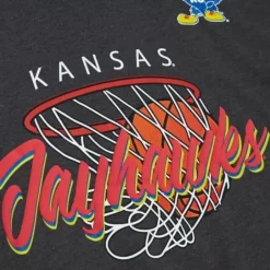 Men Mitchell & Ness T-Shirts & Tops-Madness Hoops Tee University Of Kansas
