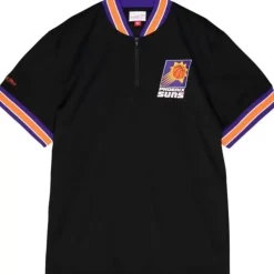 Men Mitchell & Ness T-Shirts & Tops-Mesh 1/4 Zip Phoenix Suns