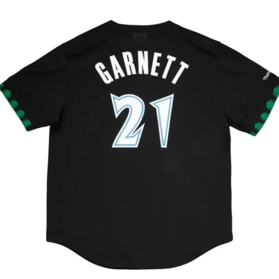 Men Mitchell & Ness T-Shirts & Tops-Mesh N&N Crew Minnesota Timberwolves 1997-98 Kevin Garnett