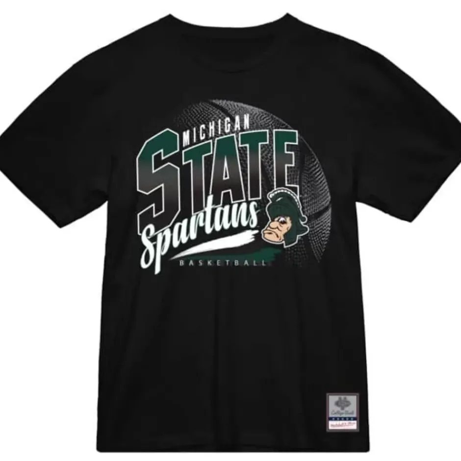 Men Mitchell & Ness T-Shirts & Tops-Michigan State University Madness Victory Road Tee