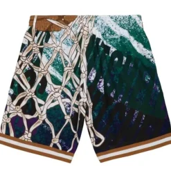 Men Mitchell & Ness Shorts-Big Face Fashion Shorts