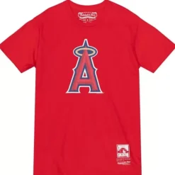 Men Mitchell & Ness T-Shirts & Tops-Mlb A Logo Tee Angels