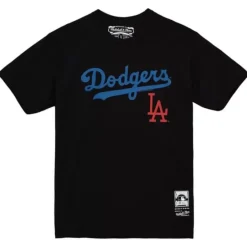 Men Mitchell & Ness T-Shirts & Tops-Mlb La Tee Dodgers