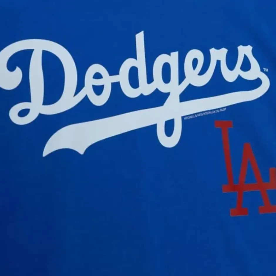 Men Mitchell & Ness T-Shirts & Tops-Mlb La Tee Dodgers