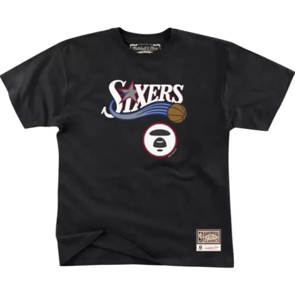 Men Mitchell & Ness T-Shirts & Tops-M&N X Aape Tee Philadelphia 76Ers