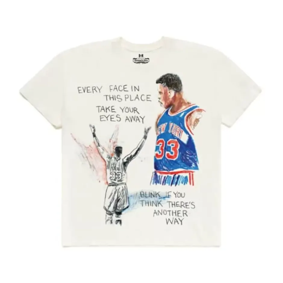 Men Mitchell & Ness T-Shirts & Tops-M&N X Br Charcoal Tee Patrick Ewing