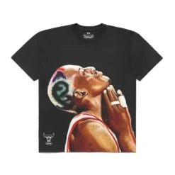 Men Mitchell & Ness T-Shirts & Tops-M&N X Br Portrait Tee Dennis Rodman