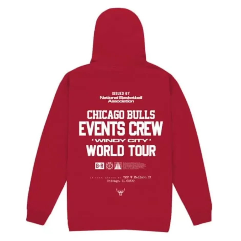 Men Mitchell & Ness Hoodies & Sweatshirts-M&N X Br World Tour Crew Hoodie Chicago Bulls