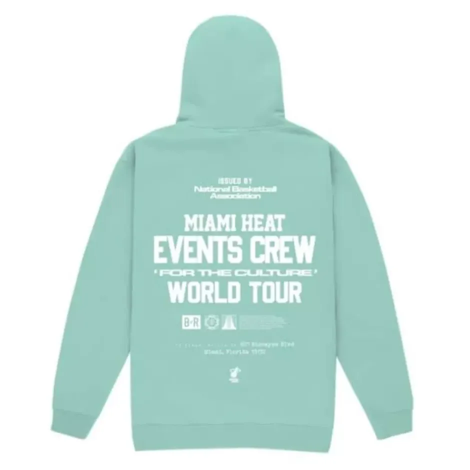 Men Mitchell & Ness Hoodies & Sweatshirts-M&N X Br World Tour Crew Hoodie Miami Heat