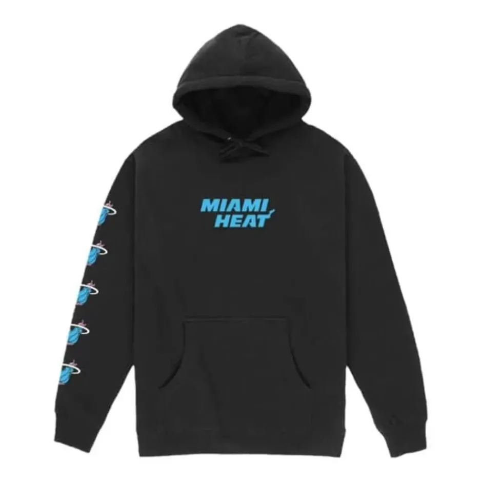 Men Mitchell & Ness Hoodies & Sweatshirts-M&N X Br World Tour Logo Evolution Hoodie Miami Heat