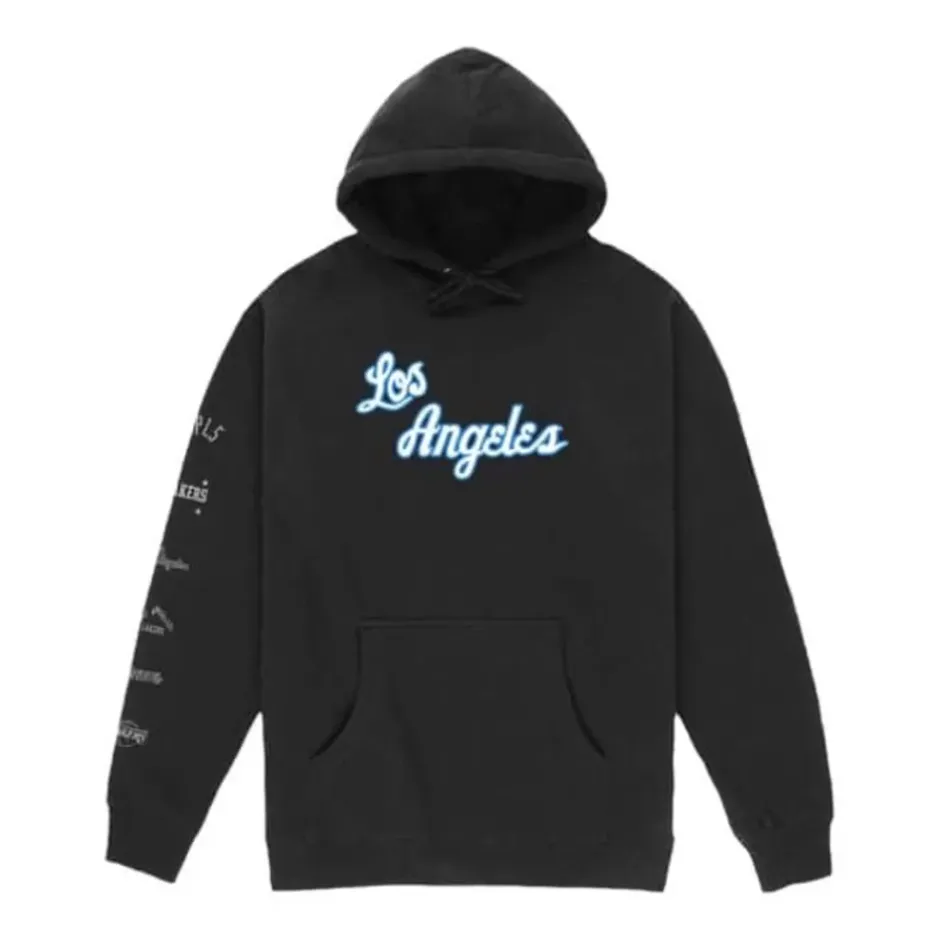 Men Mitchell & Ness Hoodies & Sweatshirts-M&N X Br World Tour Logo Evolution Hoodie Los Angeles Lakers
