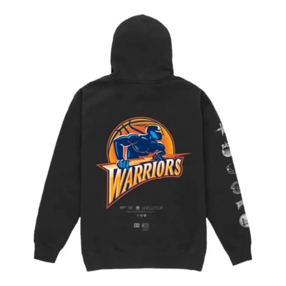 Men Mitchell & Ness Hoodies & Sweatshirts-M&N X Br World Tour Logo Evolution Hoodie Golden State Warriors