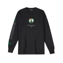 Men Mitchell & Ness T-Shirts & Tops-M&N X Br World Tour Long Sleeve Boston Celtics