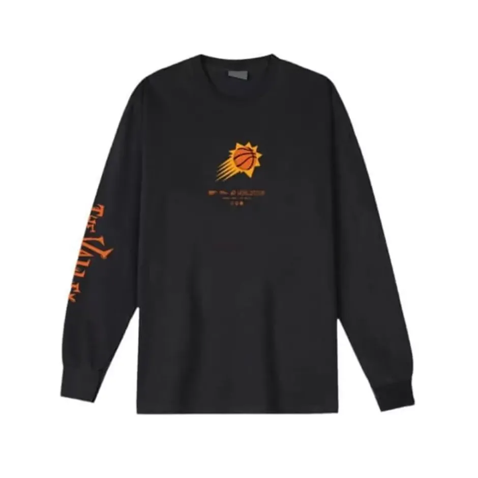 Men Mitchell & Ness T-Shirts & Tops-M&N X Br World Tour Long Sleeve Phoenix Suns