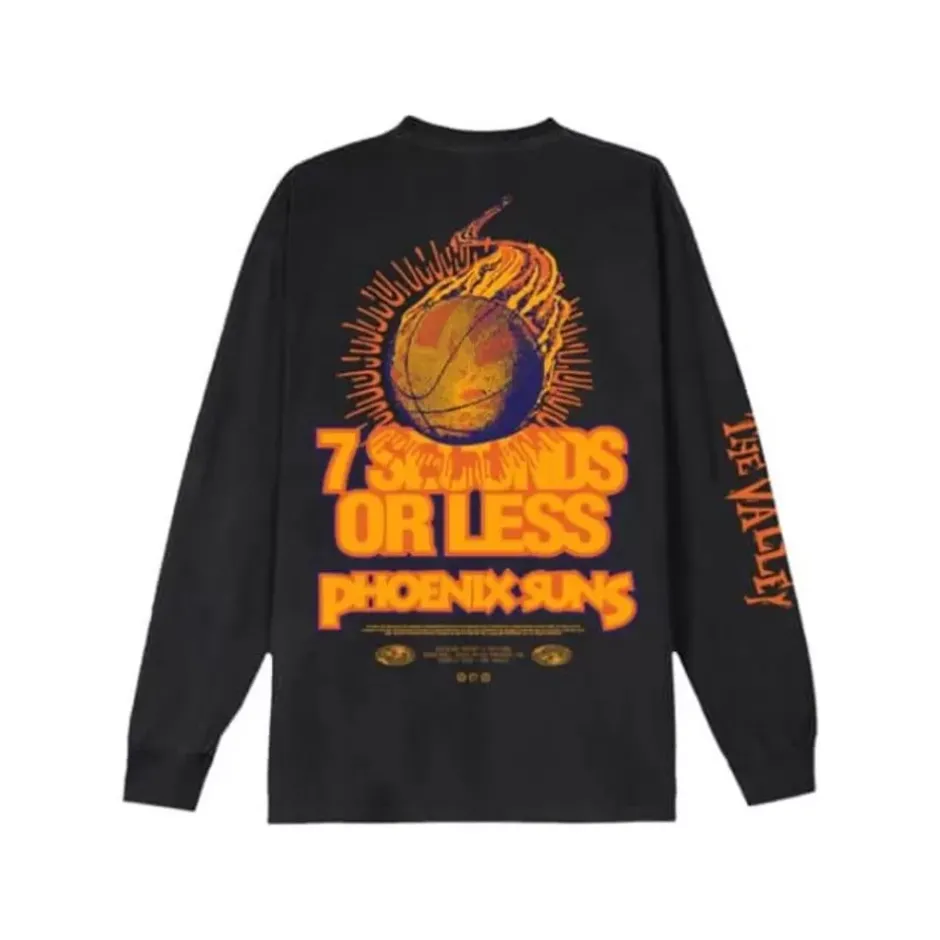 Men Mitchell & Ness T-Shirts & Tops-M&N X Br World Tour Long Sleeve Phoenix Suns