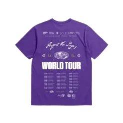 Men Mitchell & Ness T-Shirts & Tops-M&N X Br World Tour T-Shirt Los Angeles Lakers