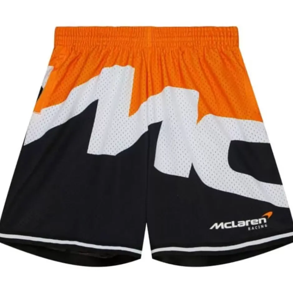 Men Mitchell & Ness Shorts-M&N X Mclaren Monaco Triple Crown Sublimated Mesh Shorts