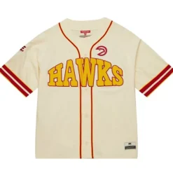 Woman Mitchell & Ness T-Shirts & Tops-M&N X Melody Ehsani Baseball Jersey Atlanta Hawks
