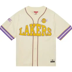 Woman Mitchell & Ness T-Shirts & Tops-M&N X Melody Ehsani Baseball Jersey Los Angeles Lakers