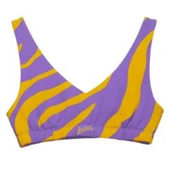 Woman Mitchell & Ness T-Shirts & Tops-M&N X Melody Ehsani Puffer Bralette Los Angeles Lakers
