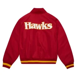 Woman Mitchell & Ness Jackets & Outerwear-M&N X Melody Ehsani Satin Jacket Atlanta Hawks