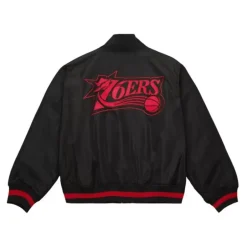 Woman Mitchell & Ness Jackets & Outerwear-M&N X Melody Ehsani Satin Jacket Philadelphia 76Ers