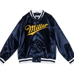 Men Mitchell & Ness Jackets & Outerwear-M&N X Miller Satin Jacket Collab