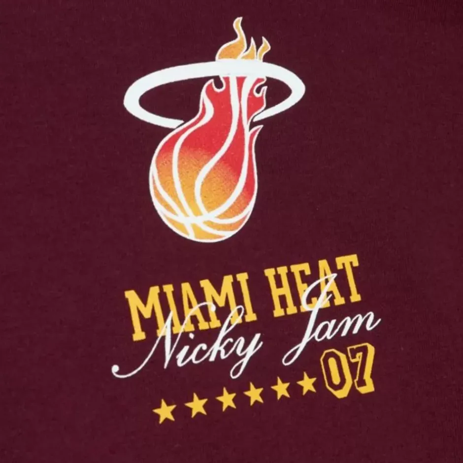 Men Mitchell & Ness T-Shirts & Tops-M&N X Nicky Jam Miami Heat Shirt
