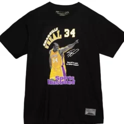 Men Mitchell & Ness T-Shirts & Tops-M&N X Sports Illustrated Photo Reals Tee Los Angeles Lakers Shaquille O'Neal