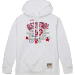 Men Mitchell & Ness Hoodies & Sweatshirts-M&N X Tats Cru Brick Hoodie Philadelphia 76Ers