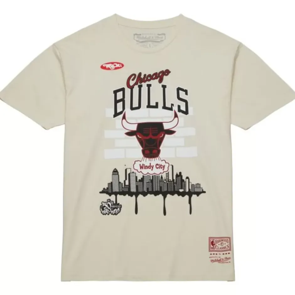 Men Mitchell & Ness T-Shirts & Tops-M&N X Tats Cru City Tee Chicago Bulls