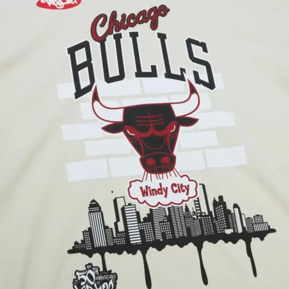 Men Mitchell & Ness T-Shirts & Tops-M&N X Tats Cru City Tee Chicago Bulls