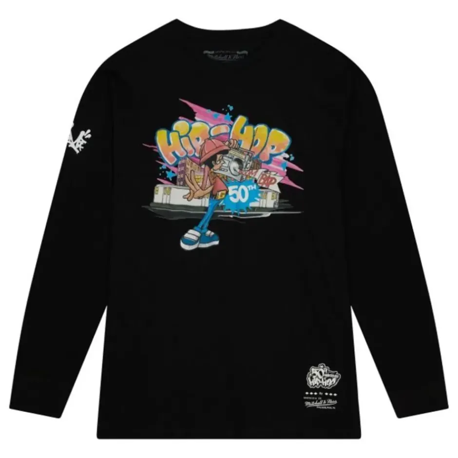 Men Mitchell & Ness T-Shirts & Tops-M&N X 50Th Aohh Graff Ls Tee