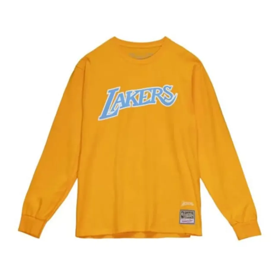 Men Mitchell & Ness T-Shirts & Tops-M&N X Uninterrupted Ls Tee Los Angeles Lakers
