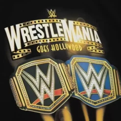 Men Mitchell & Ness T-Shirts & Tops-M&N X Wrestlemania 39 Event Tee