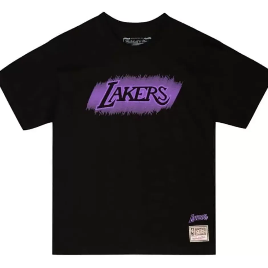 Men Mitchell & Ness T-Shirts & Tops-Monochrome Ss Tee Los Angeles Lakers