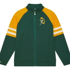 Men Mitchell & Ness Jackets & Outerwear-Mvp 2.0 Track Jacket Green Bay Packers