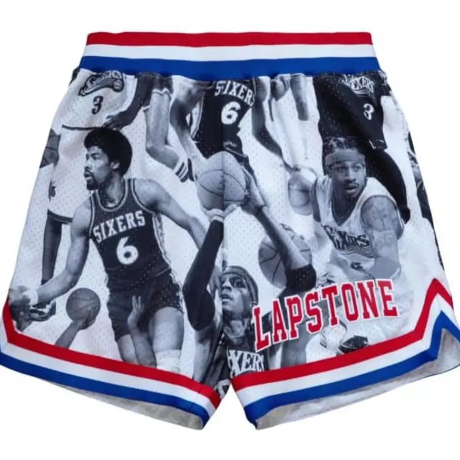 Men Mitchell & Ness Shorts-My Towns Lapstone Fashion Shorts Philadelphia 76Ers
