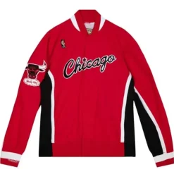 Men Mitchell & Ness Jackets & Outerwear-My Towns Leaders Warm Up Jacket Chicago Bulls
