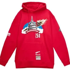 Men Mitchell & Ness Hoodies & Sweatshirts-My Towns Major Hoodie Washington Wizards