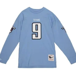 Men Mitchell & Ness T-Shirts & Tops-Name & Number Long Sleeve Tee Tennessee Titans 1999 Steve Mcnair