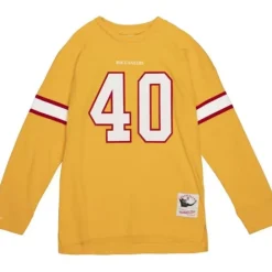 Men Mitchell & Ness T-Shirts & Tops-Name & Number Long Sleeve Tee Tampa Bay Buccaneers 2002 Mike Alstott