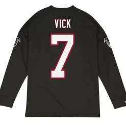 Men Mitchell & Ness T-Shirts & Tops-Name & Number Longsleeve Atlanta Falcons Michael Vick