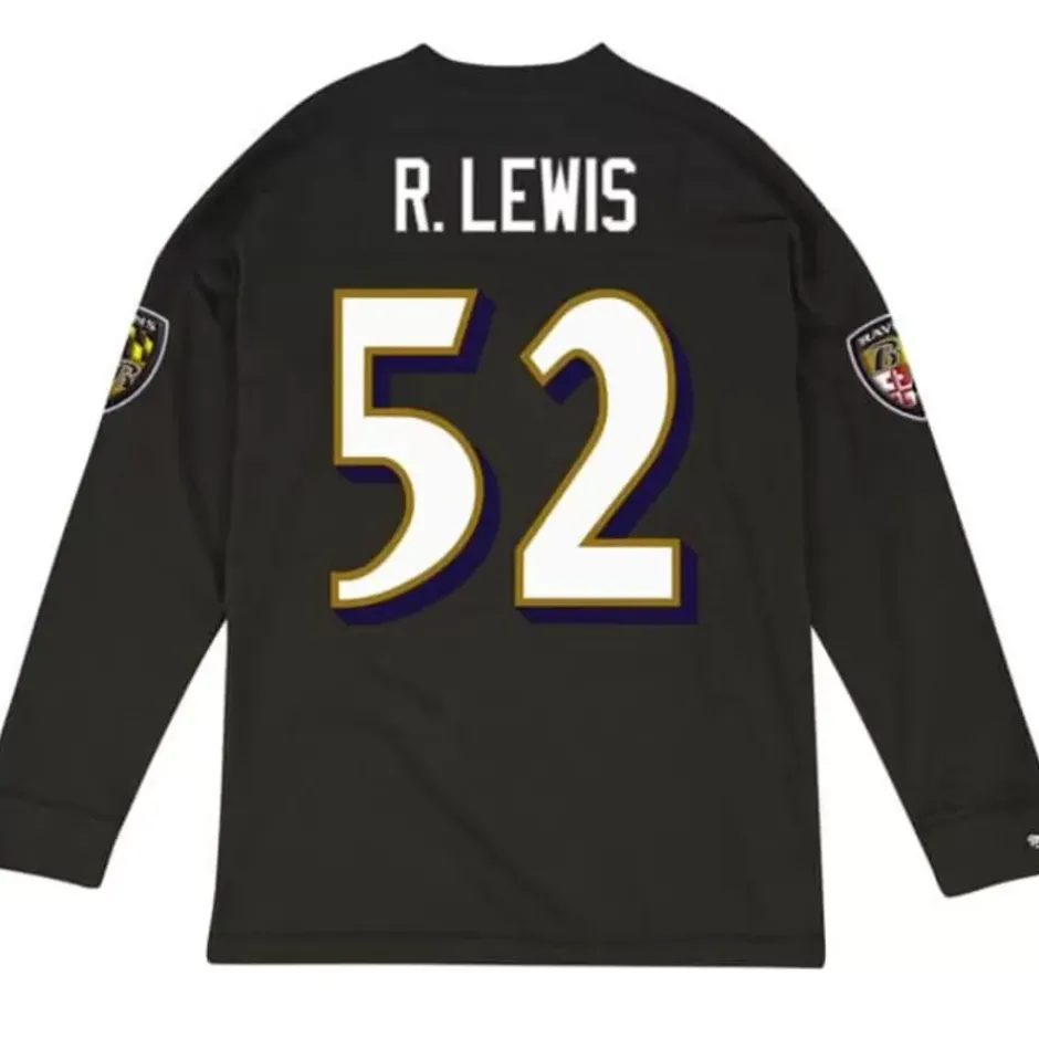 Men Mitchell & Ness T-Shirts & Tops-Name & Number Longsleeve Baltimore Ravens 2004 Ray Lewis