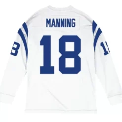 Men Mitchell & Ness T-Shirts & Tops-Name & Number Longsleeve Indianapolis Colts 2007 Peyton Manning