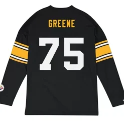 Men Mitchell & Ness T-Shirts & Tops-Name & Number Longsleeve Pittsburgh Steelers 1976 Joe Greene